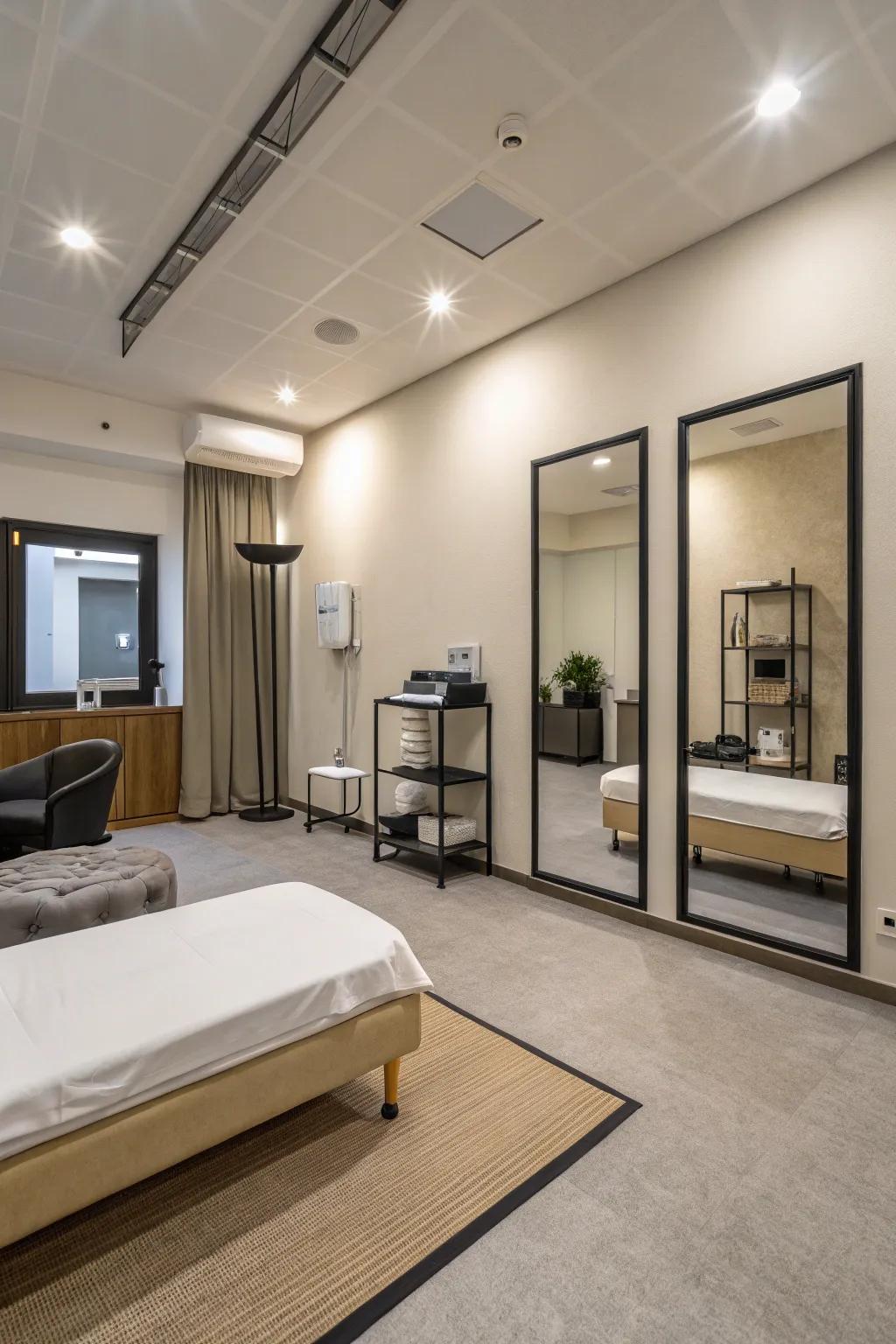 Simple design infuses calmness into the sculpting room.