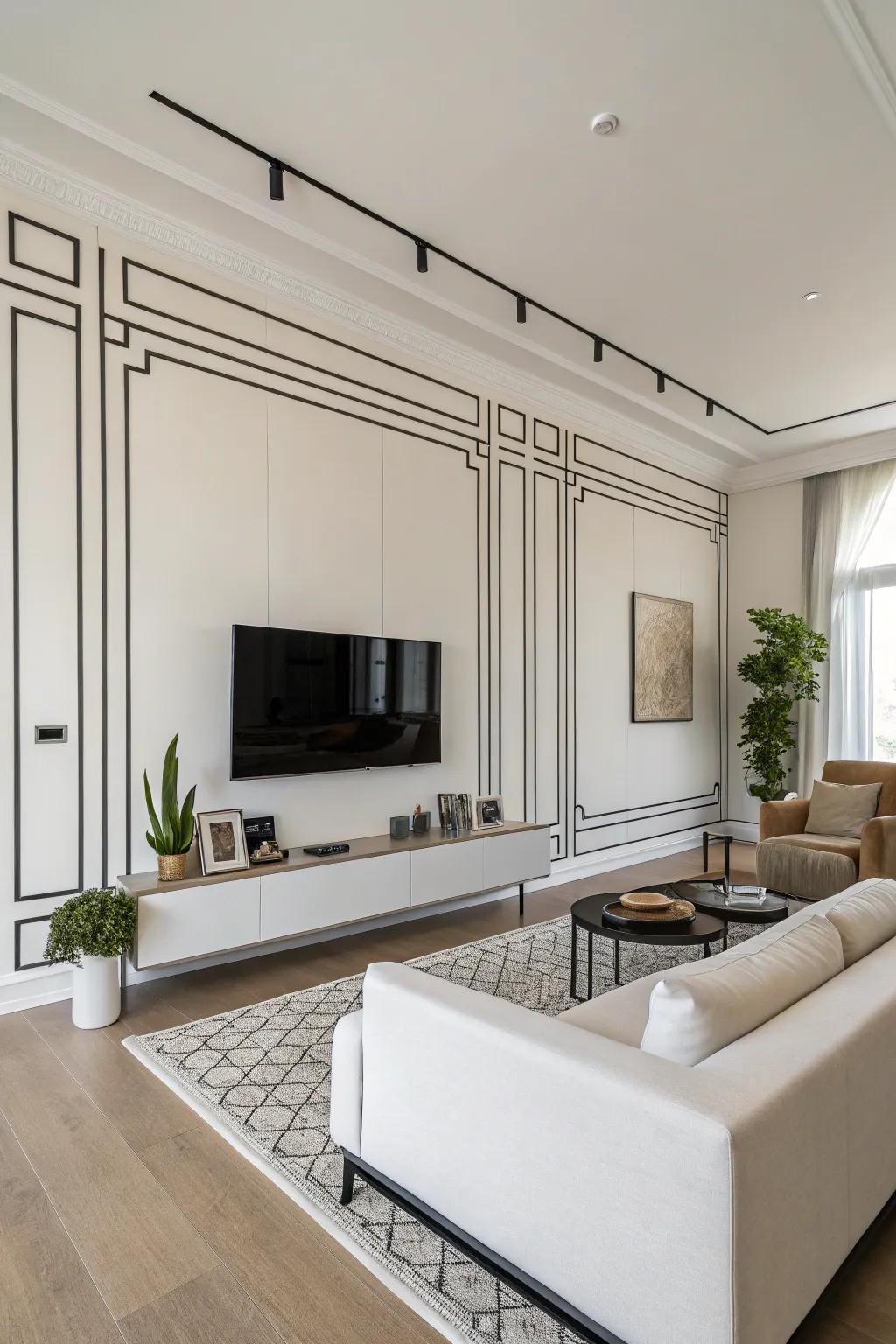 Sleek and subtle, minimalist borders enhance modern spaces with elegance.