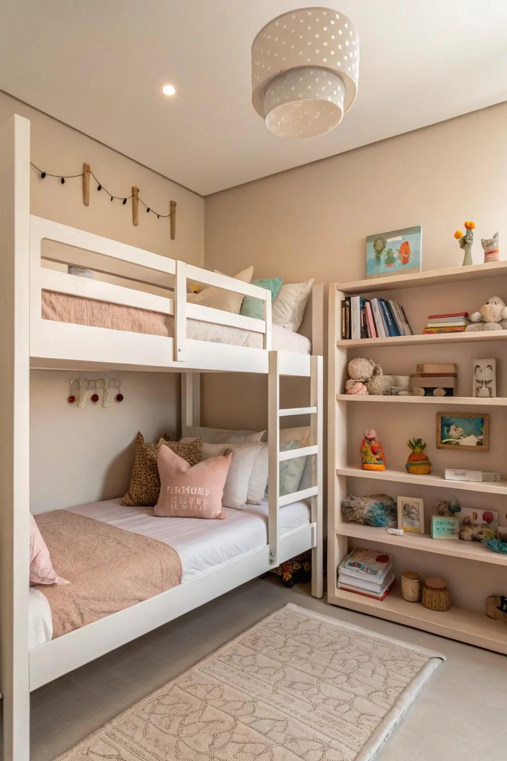 Understated tones create a sense of peacefulness within blended areas.