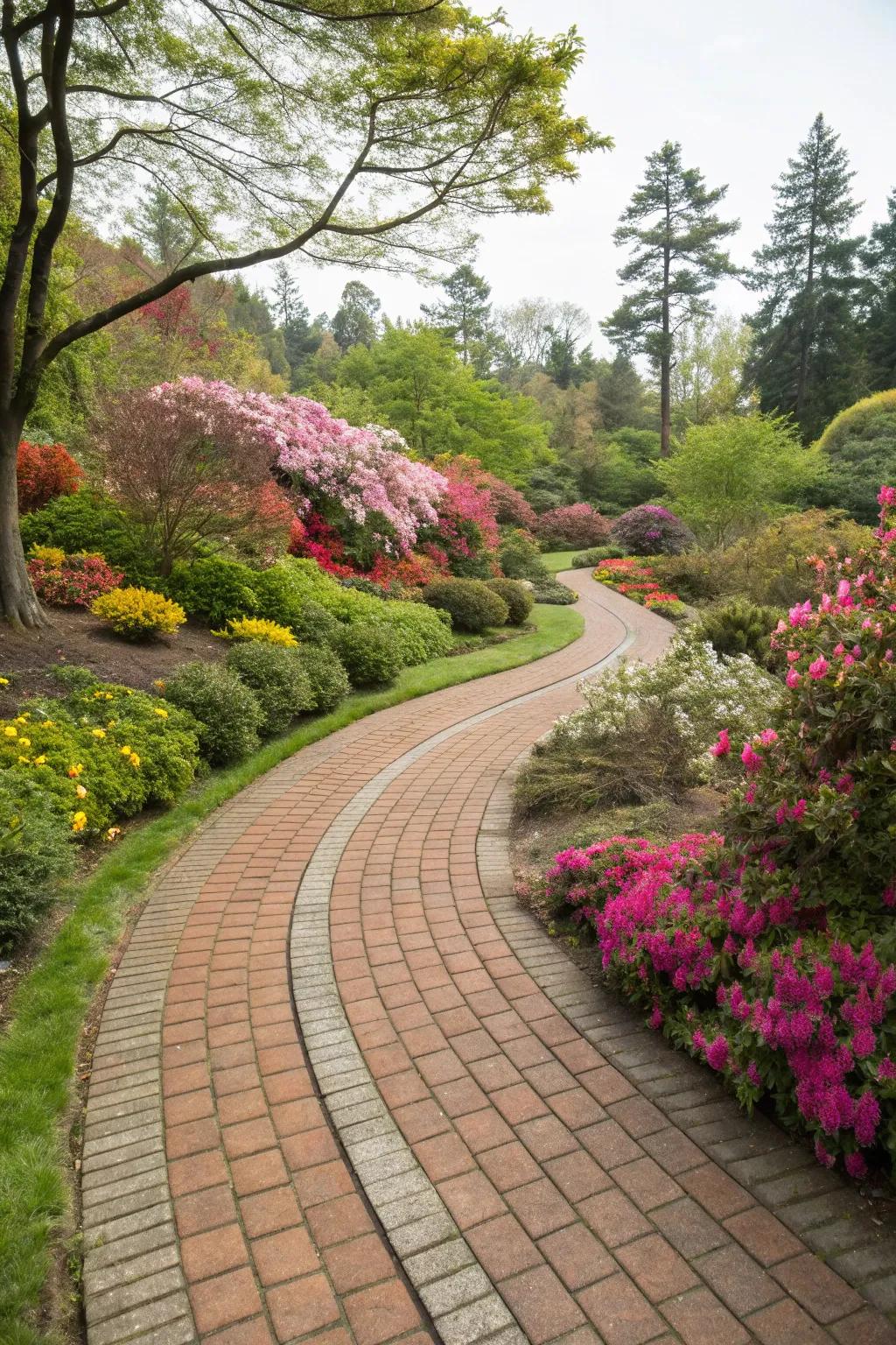Curved paths: Infuse a sense of journey into your walkways.