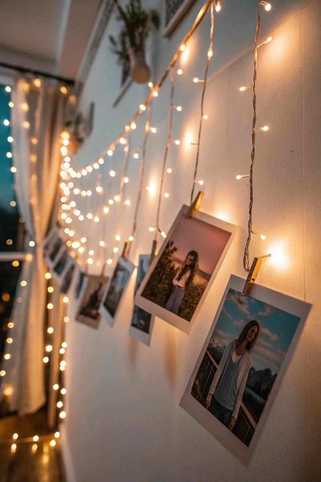 Radiant cord display featuring images and ambient lighting.