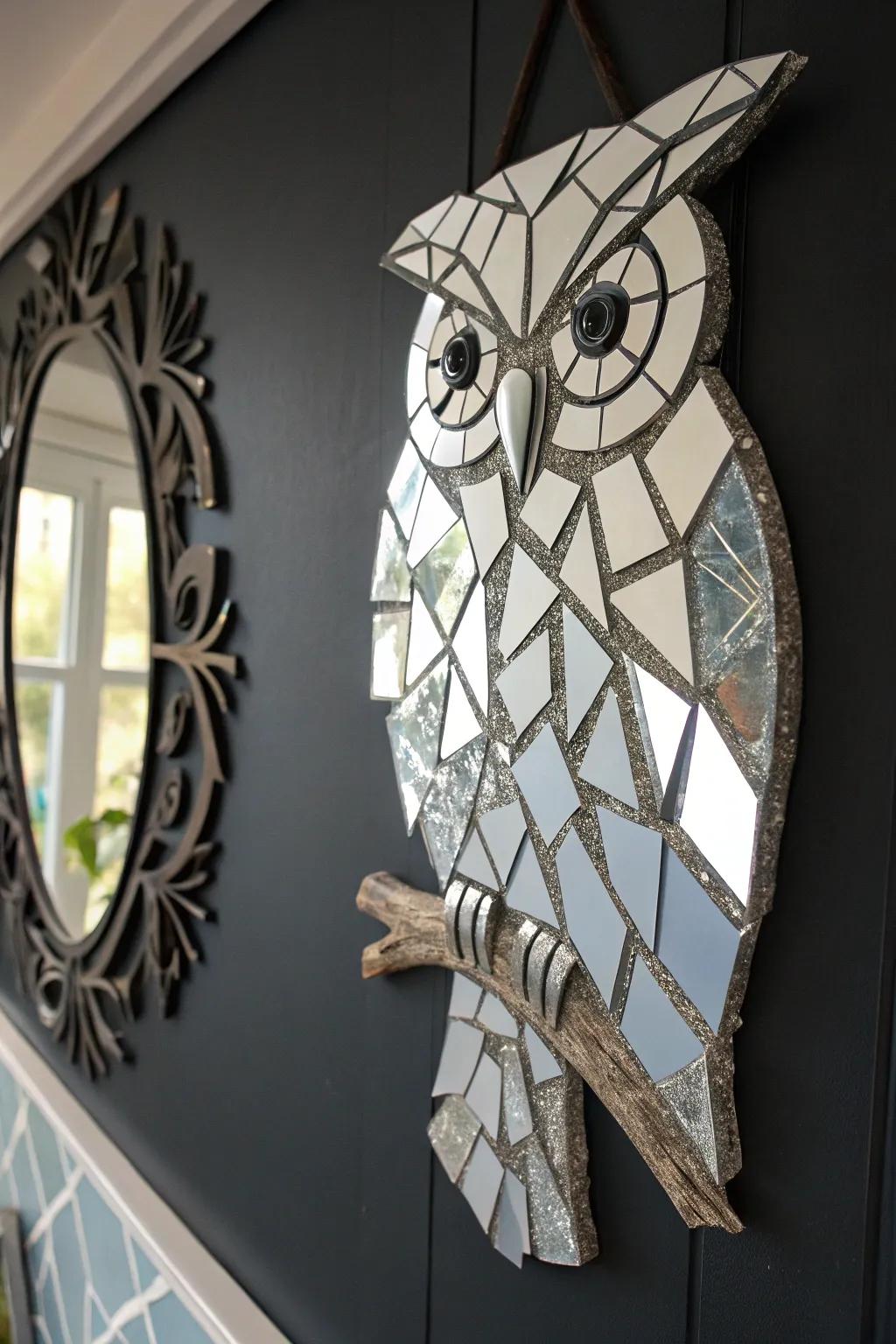 Reflective animal art incorporates an element of fantasy into your home's ambiance.