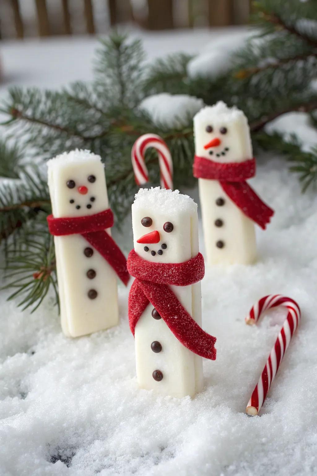 Snow figure sweets bringing smiles and sweetness to the Yuletide period.