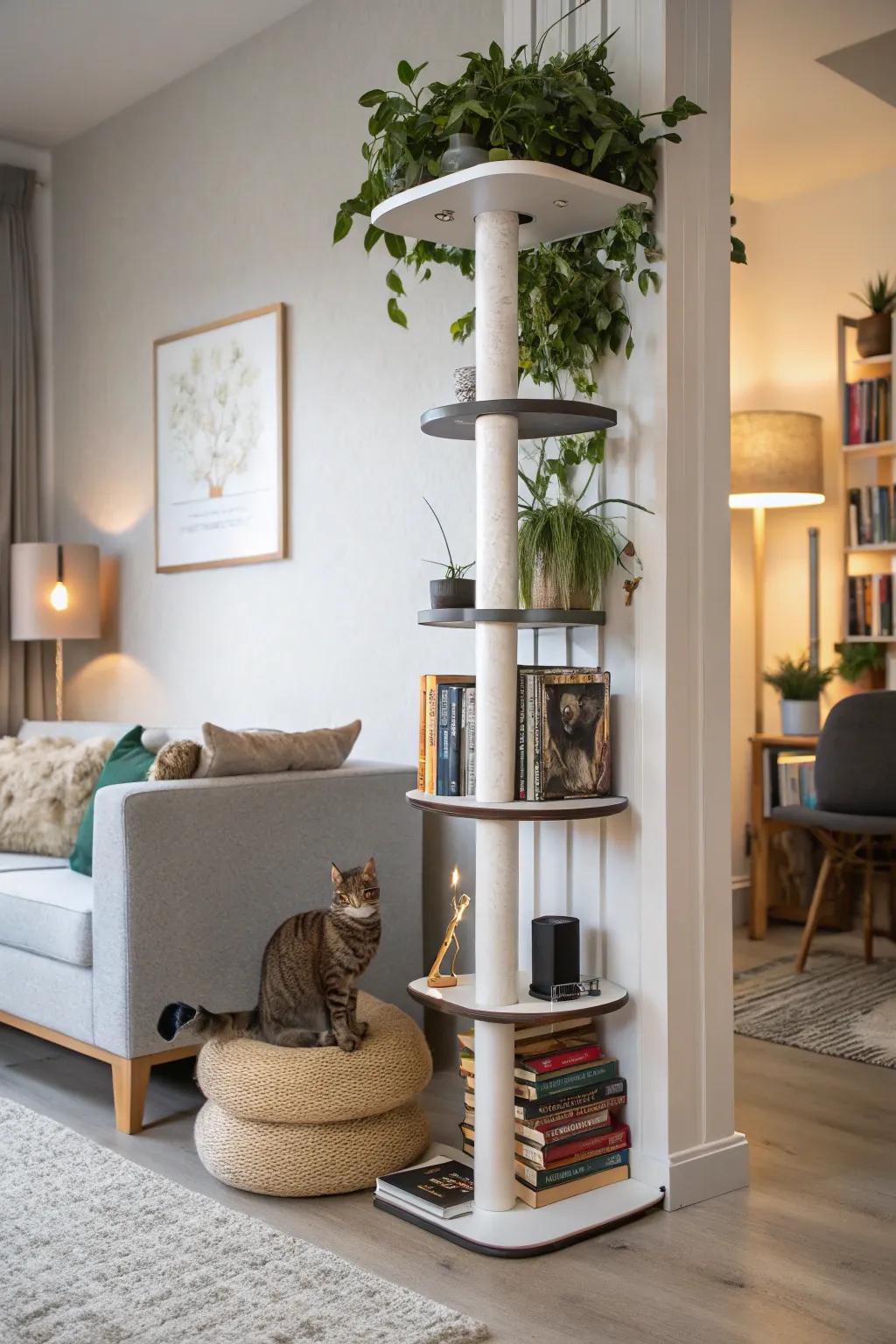 The convergence of functionality and aesthetics in feline furniture.