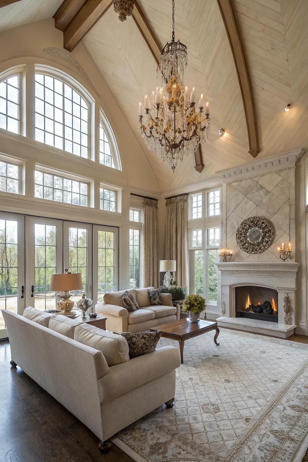 Vaulted ceilings add height and space to your home.