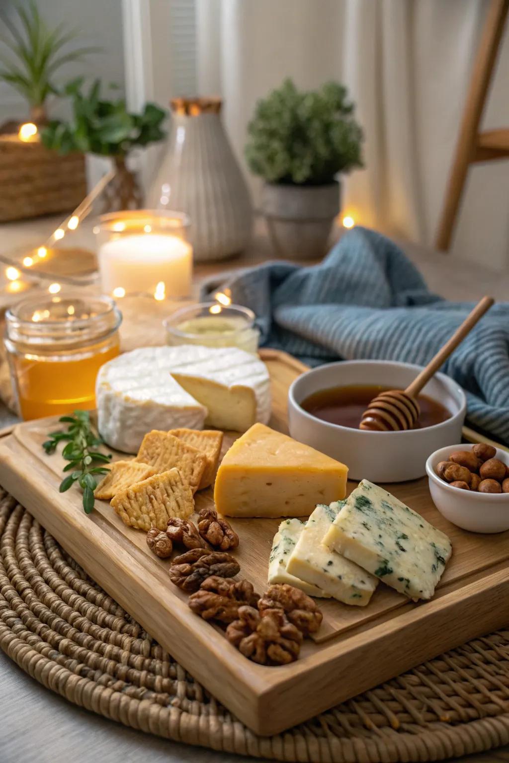 A spread dedicated to cheese admiration.