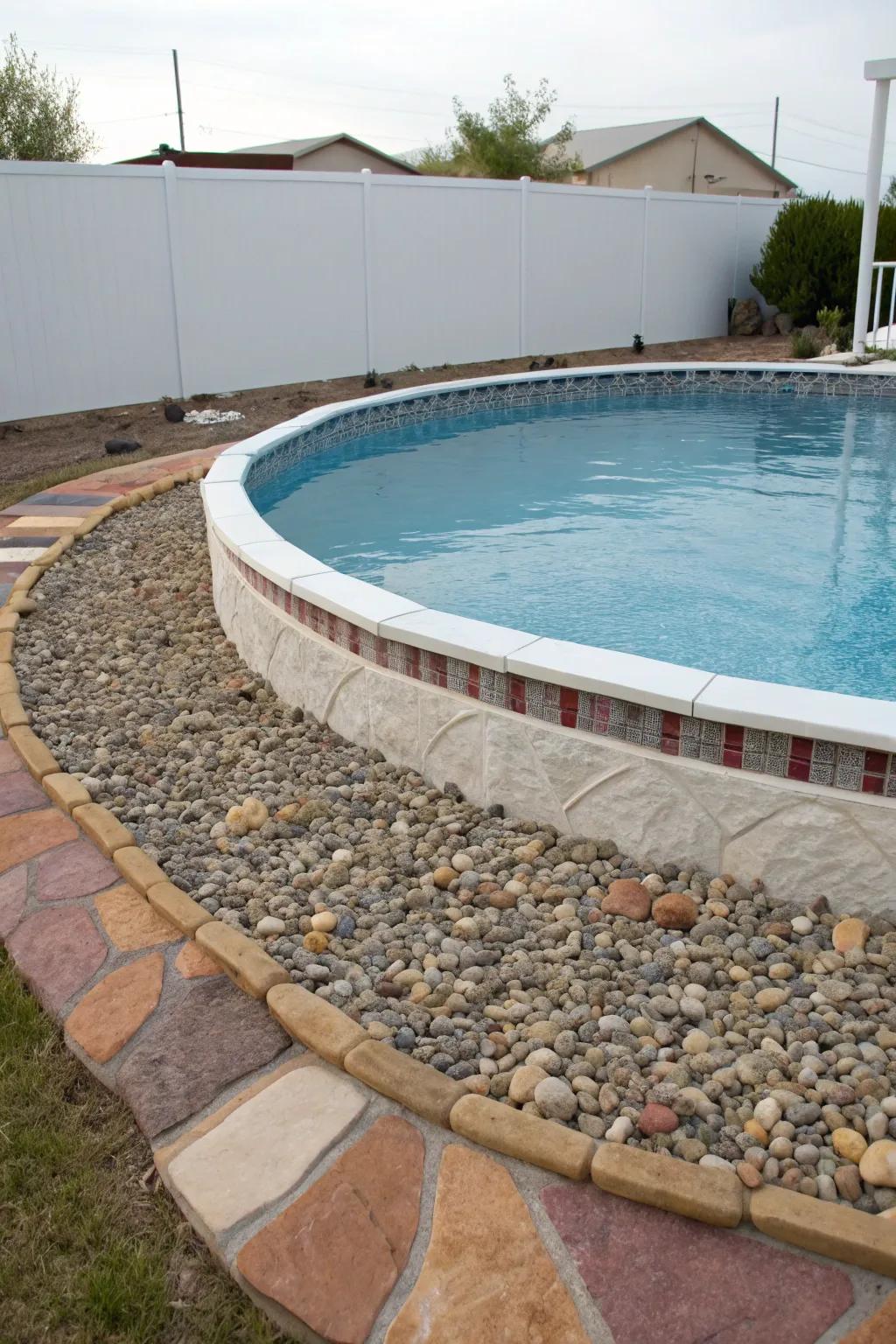 Pebble perimeters introduce texture and vibrancy around your pool.