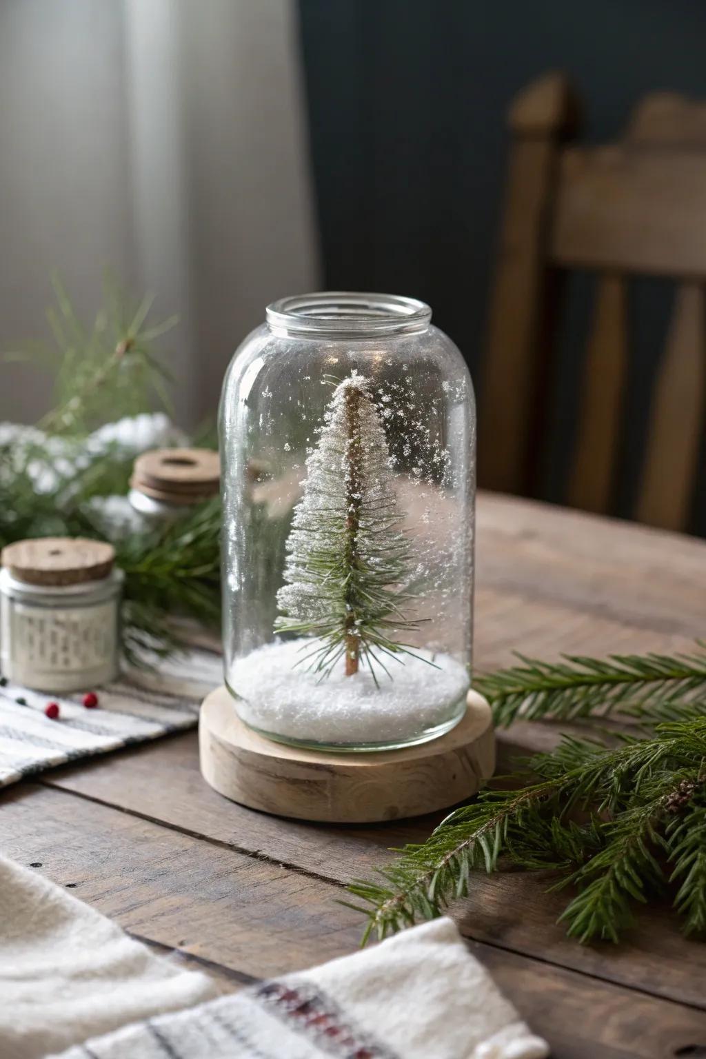Bring a touch of winter magic indoors with charming waterless snow globes. 🎄✨