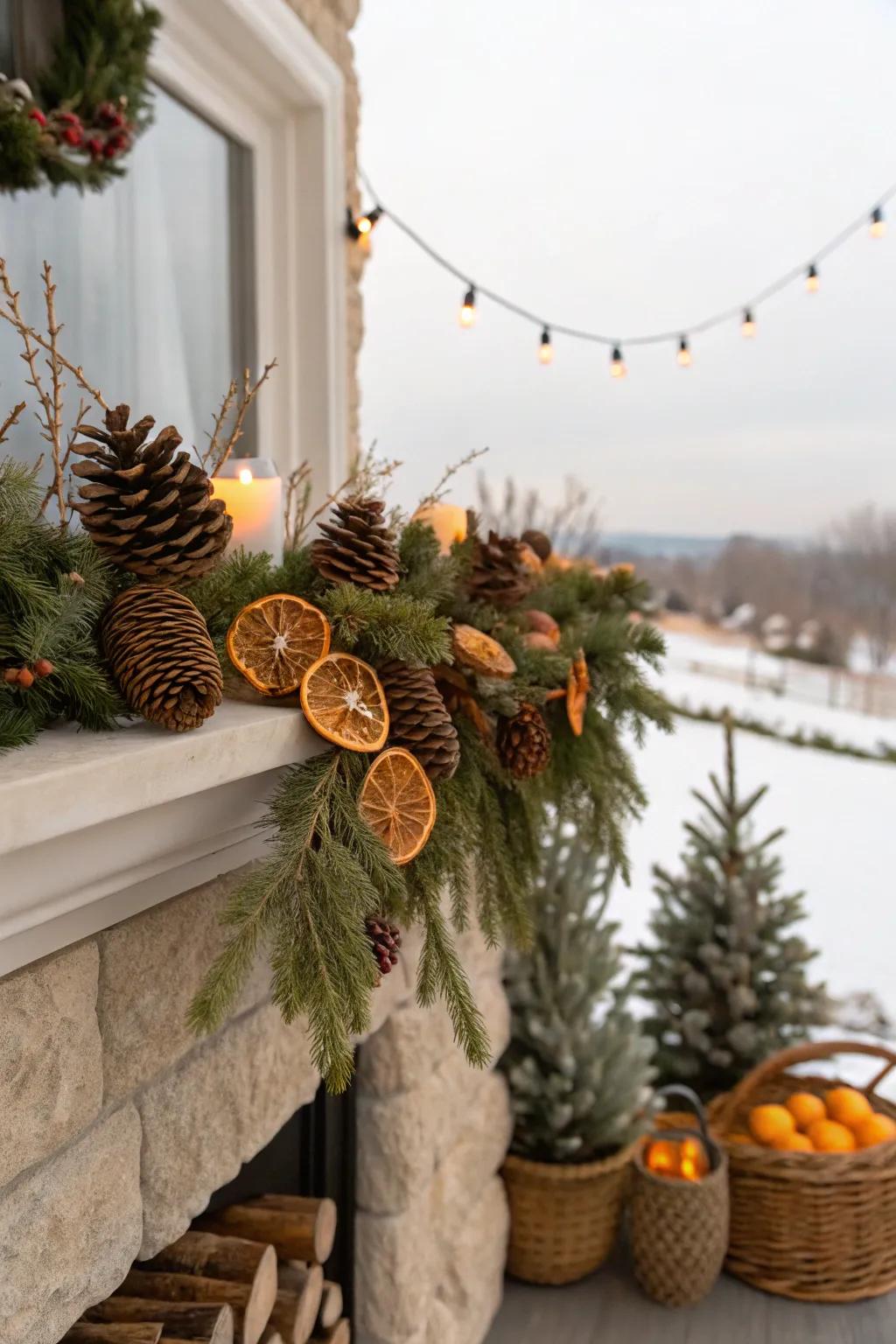 Embrace the beauty of the natural world indoors through rustic Christmas accents.