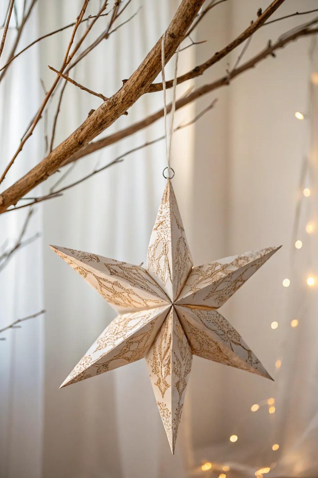 Brighten your holiday celebrations with handmade paper star ornaments, where simplicity meets sophistication.
