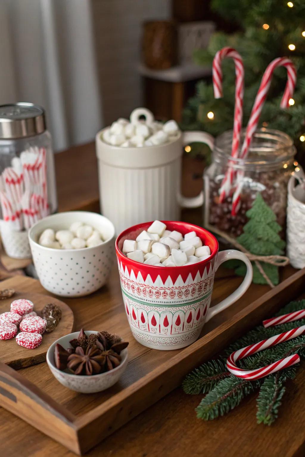 Comfort your guests with an attractive and welcoming chocolate drink spot.