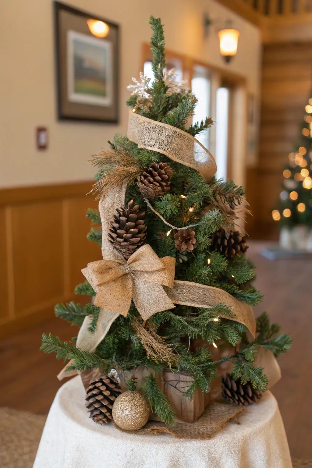 Introduce the outdoors with rustic, organic components.