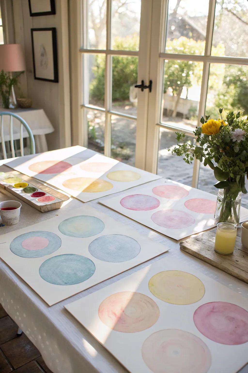 Cultivate tranquility with delicate fluid circles.