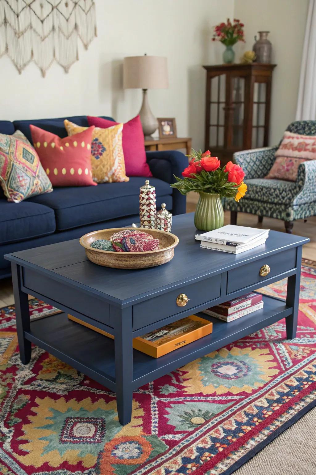 Deep sea blue brings a dramatic and elegant feel to your design.