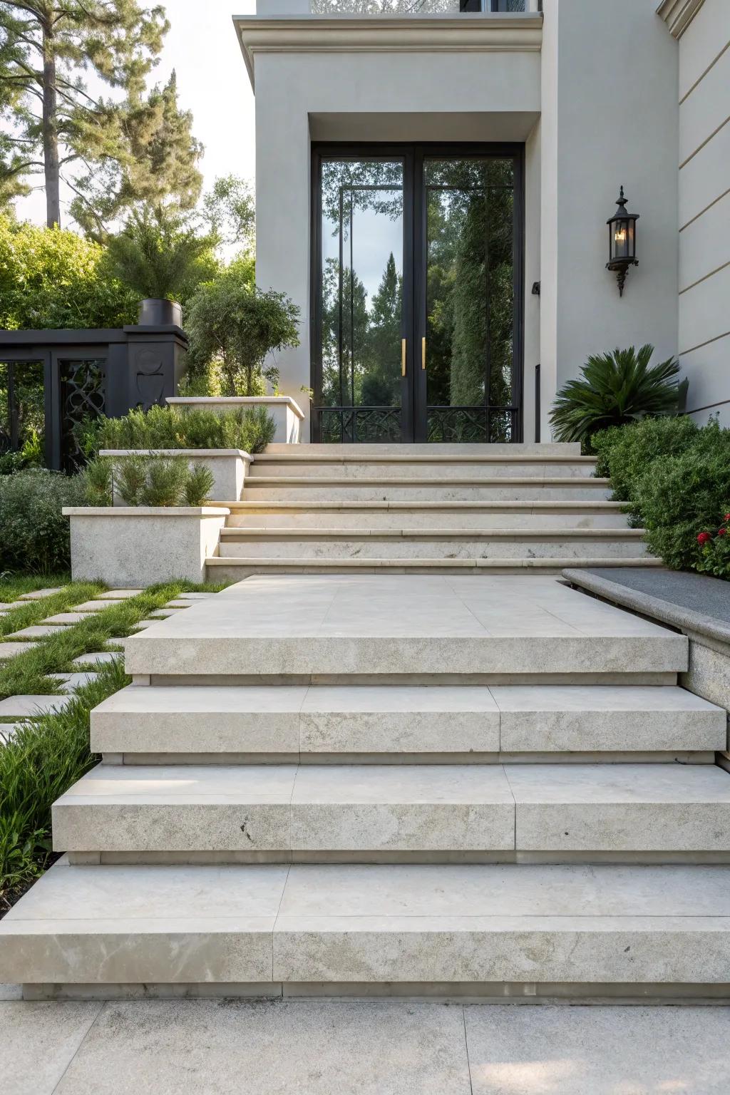 Tiered steps add visual depth to your space.