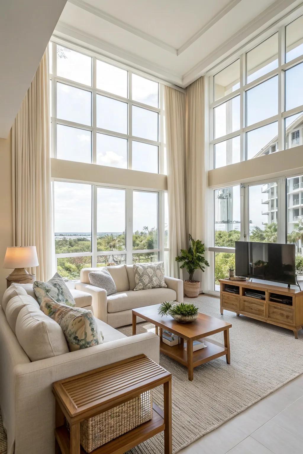 A condo living room basking in natural light
