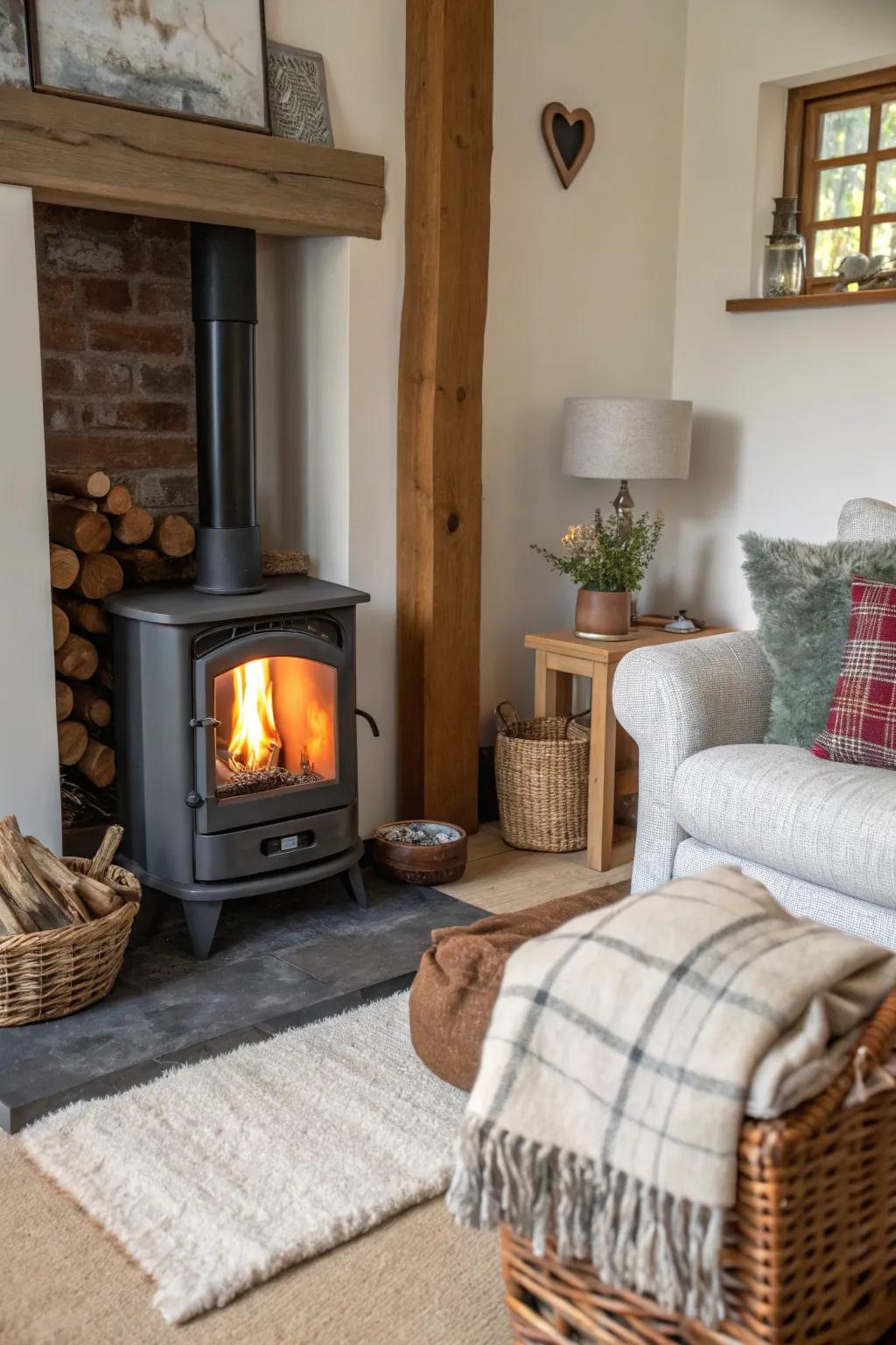 Effective corner spot for condensed living spaces.