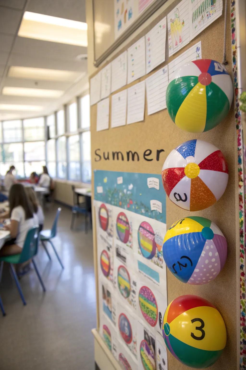 A sphere celebration infusing summer atmosphere into the educational setting.