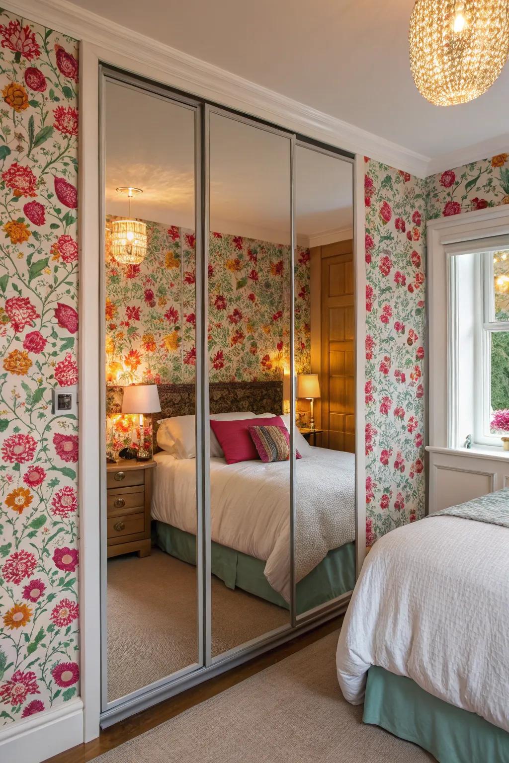 Adhesive-backed wallpaper delivers a striking and effortless update.