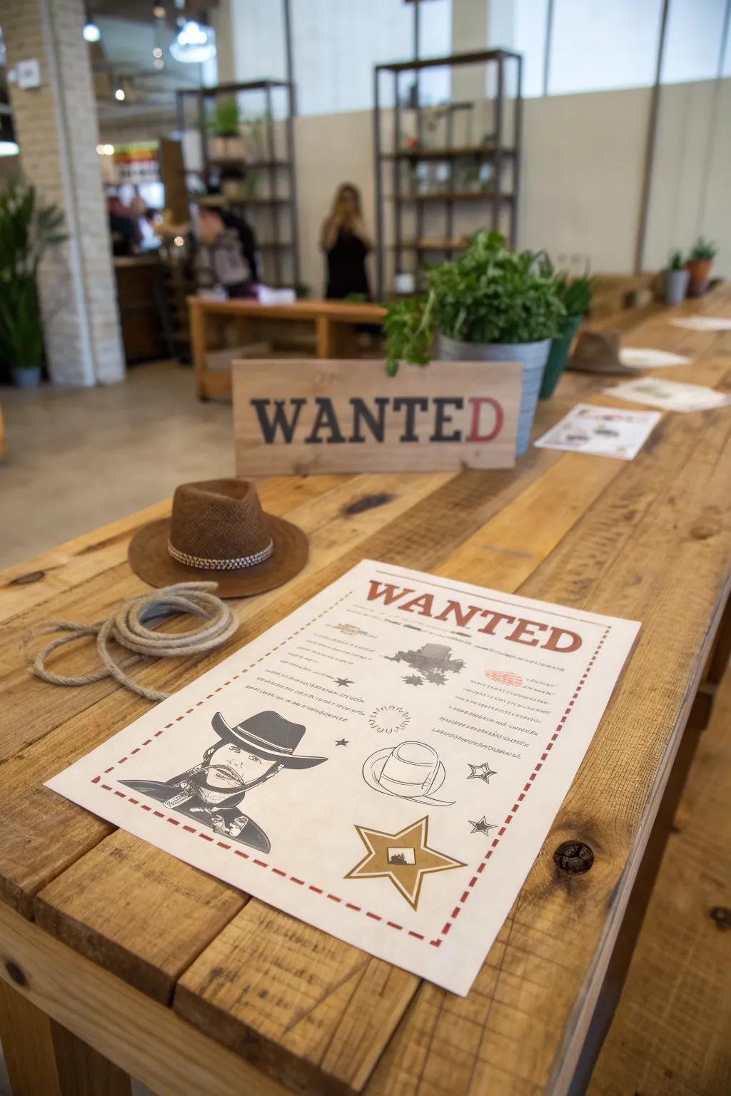 Dispatch 'Wanted' flyer invites to kickstart the cowboy concept.