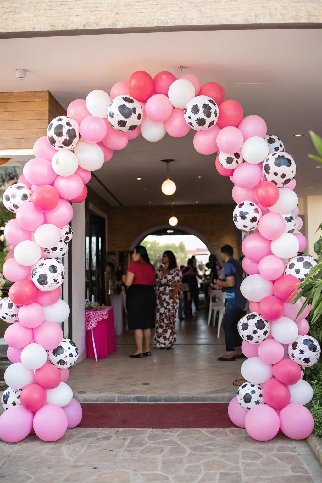 A balloon arch can turn any entrance into a festive center of attention.