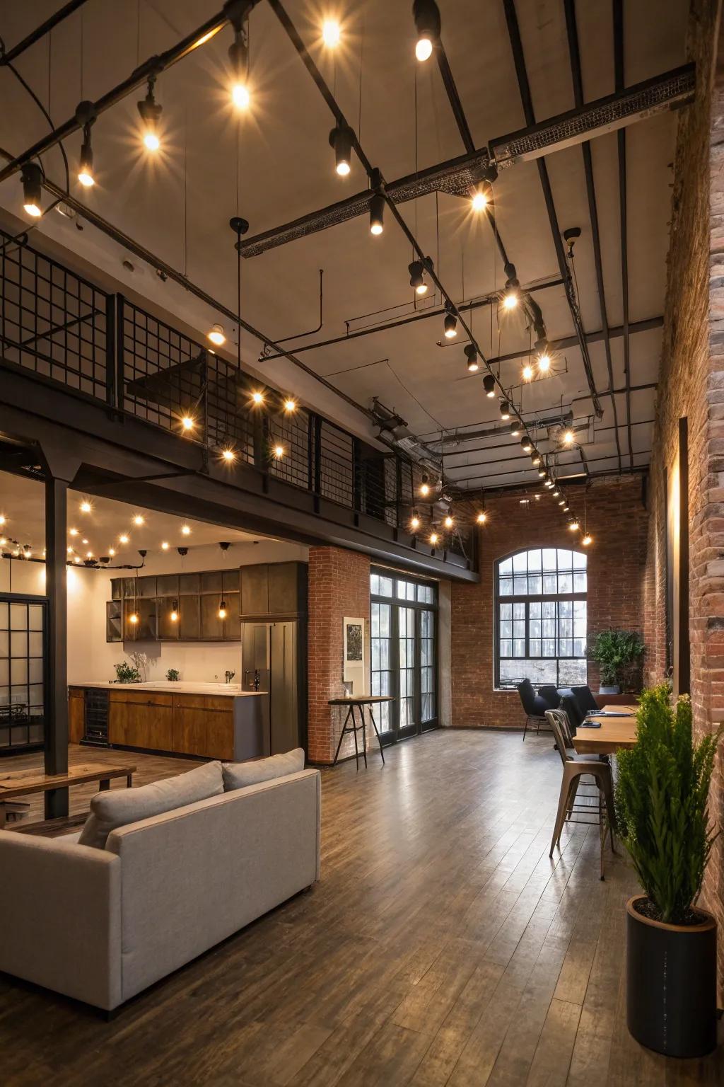 Multilayered illumination turns this loft into a comforting getaway.