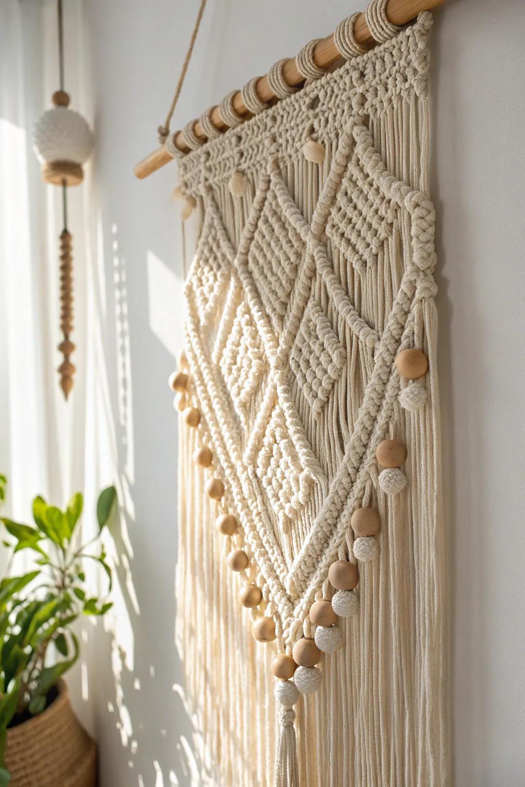 With the timeless appeal of a macram&eacute; wall hanging, where simplicity and bohemian elegance collide, you can enhance your space.