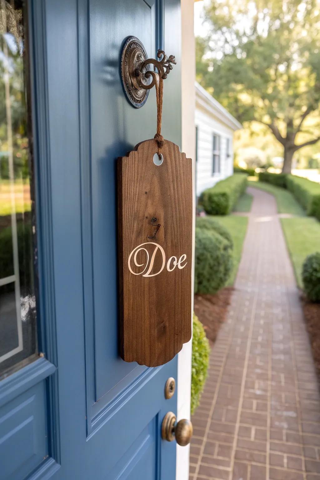 A bespoke feature with a family name door sign.