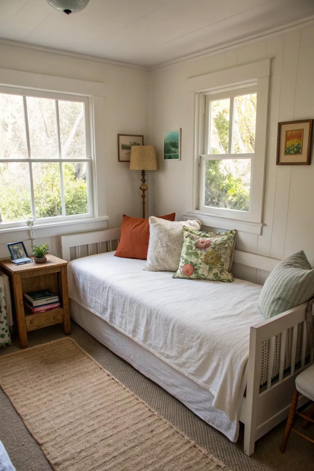 Daybeds excel in maximizing small living areas.