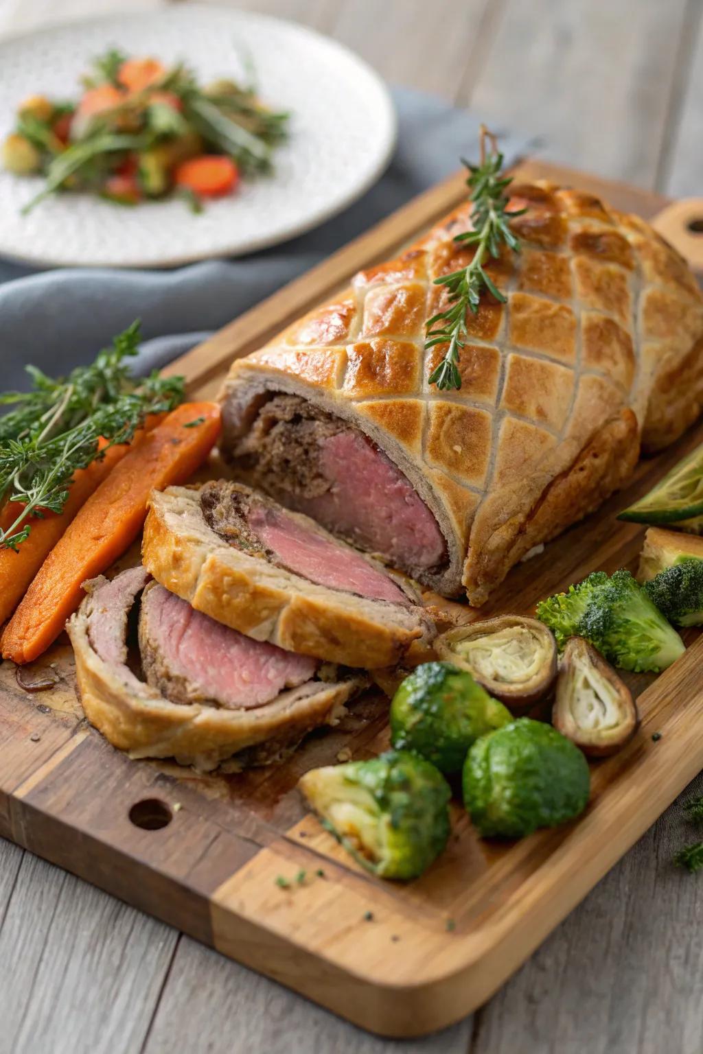 Wellington steak, an opulent selection ideal for December dining experiences.