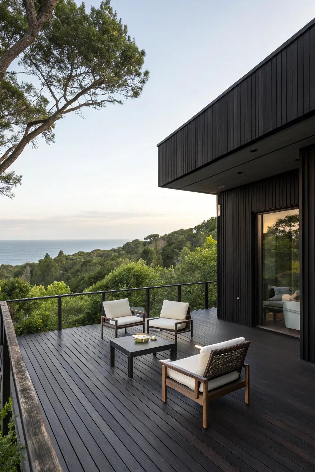 Deep brown decks offer a polished and contemporary appeal.