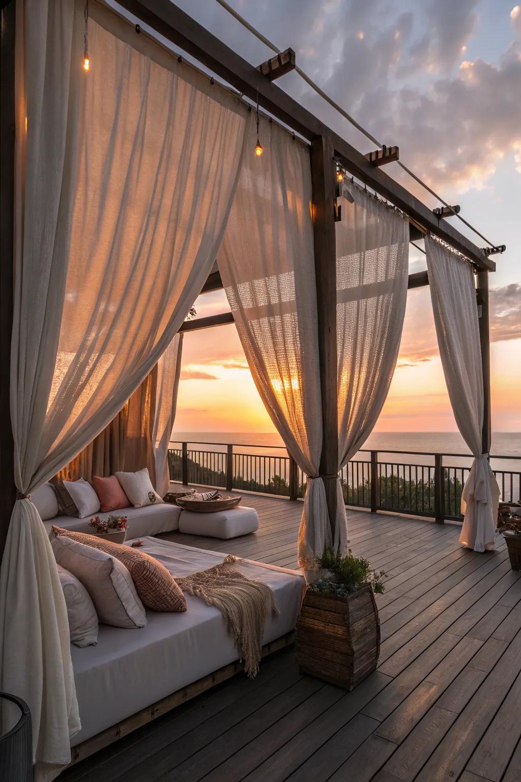 Outdoor curtains turn your deck into a private escape.
