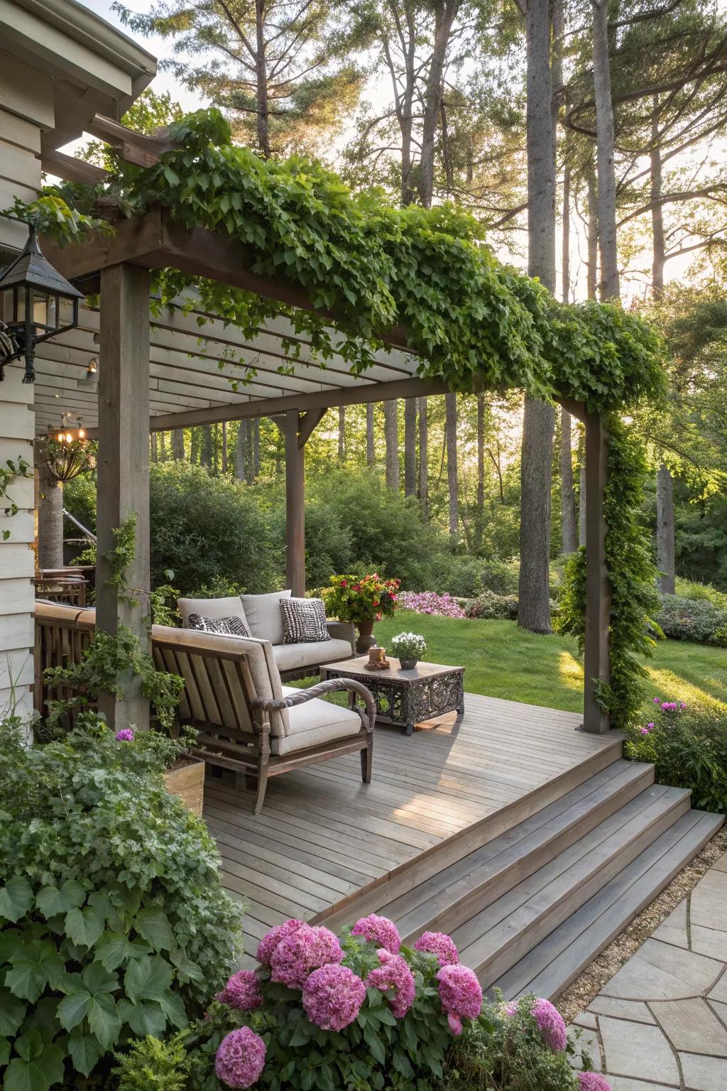 A pergola enhances the charm and usefulness of any deck addition.