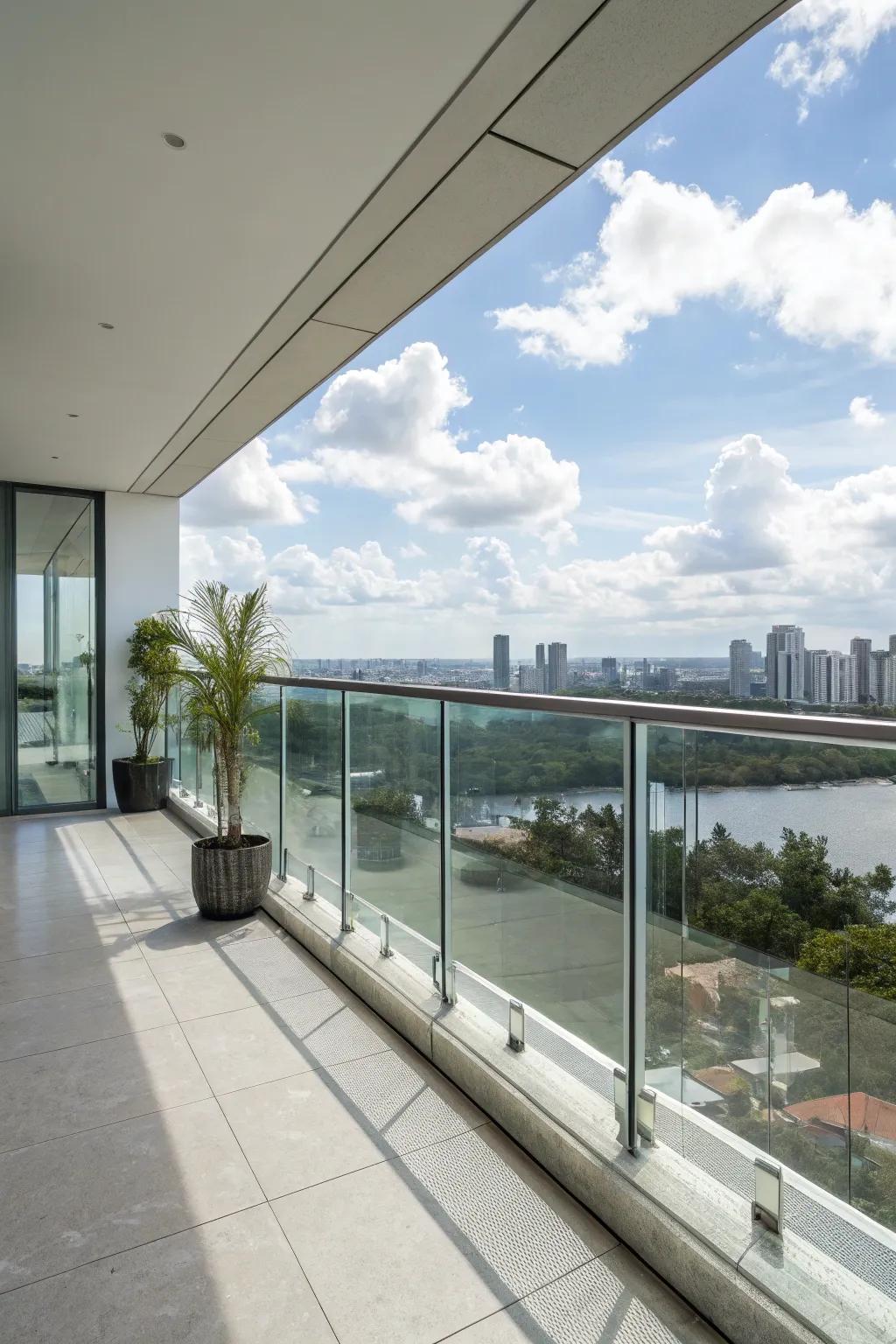 Unobstructed views with modern glass panels.