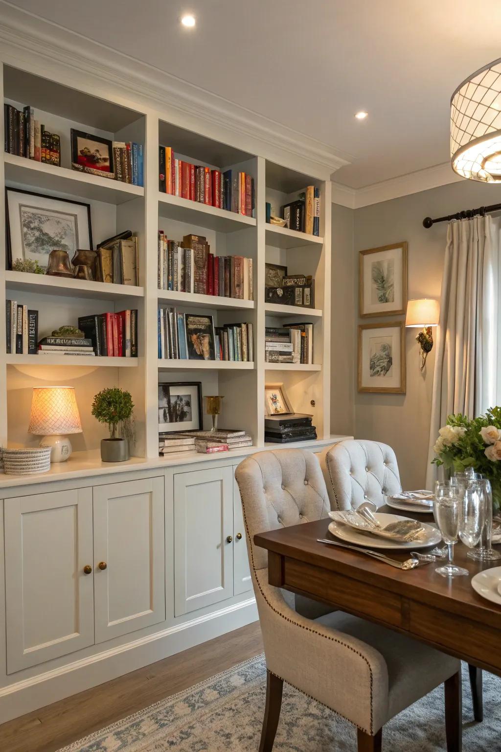 Storage solutions that blend seamlessly with dining room decor.