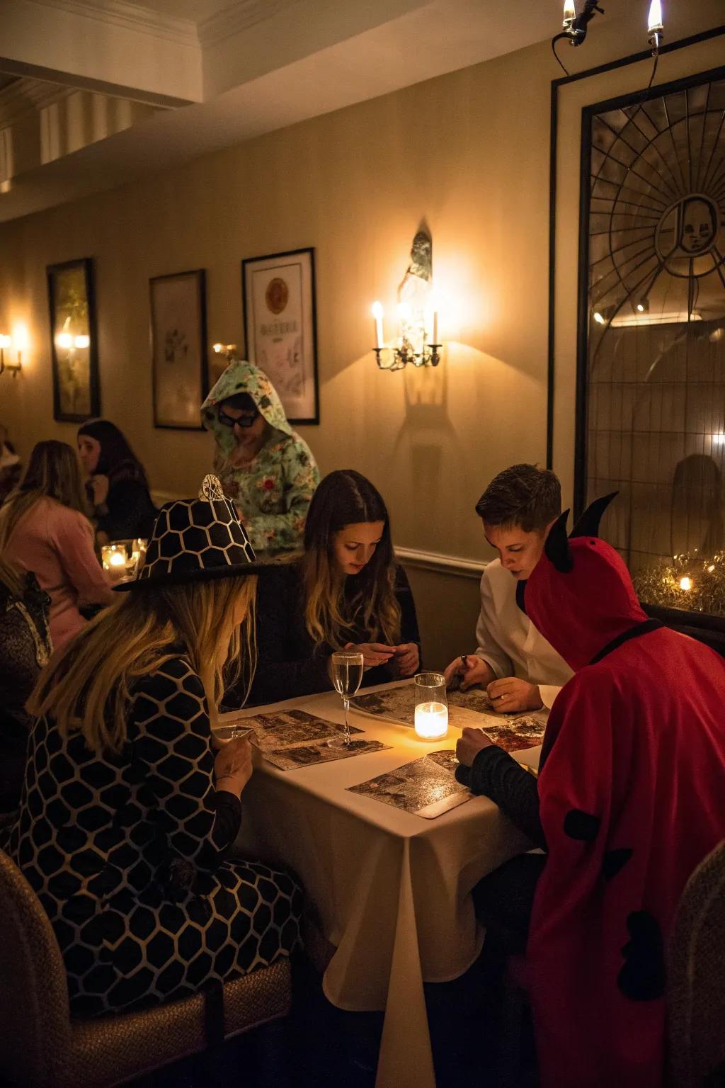 Solve the enigma while enjoying a lavish meal.