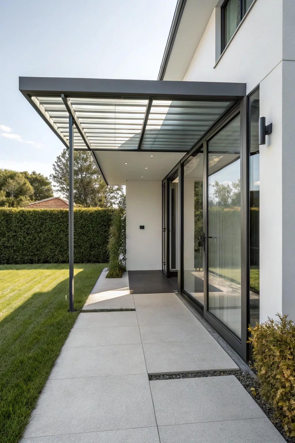 A streamlined steel shroud that perfectly complements modern architectural styles.