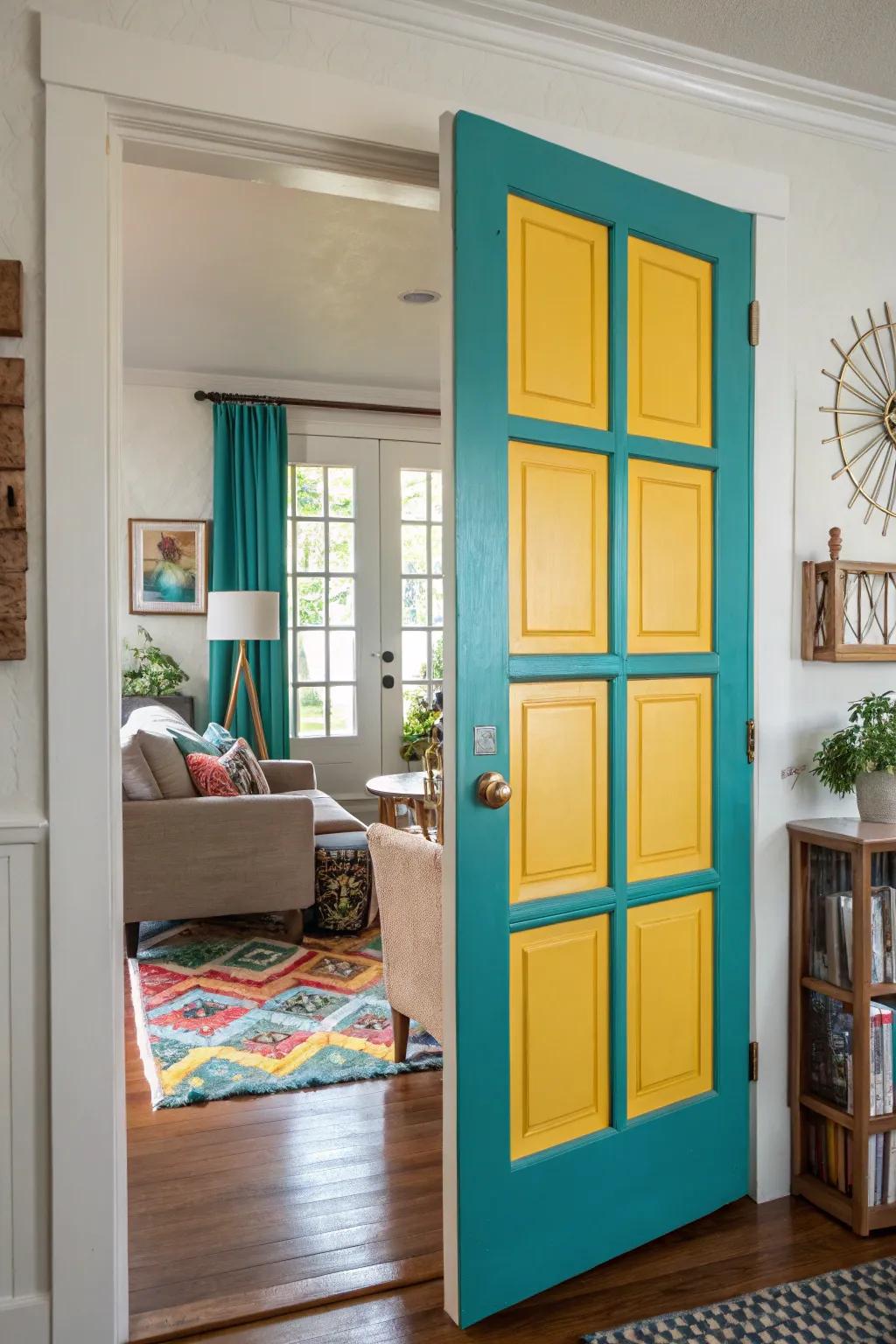 Dynamic segmented color surfaces for an energetic ambiance.