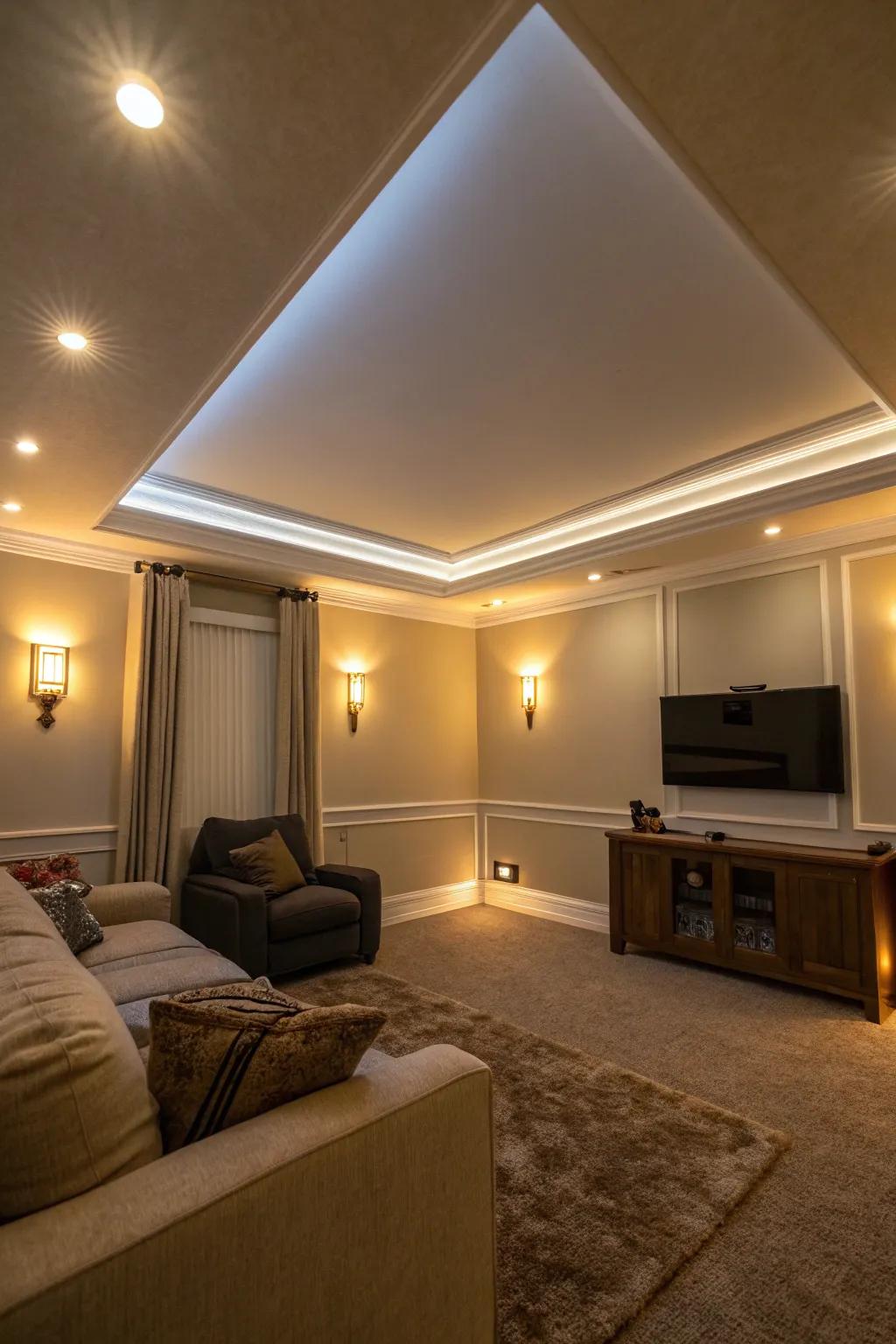 LED highlights turn ceilings into ambient light elements.