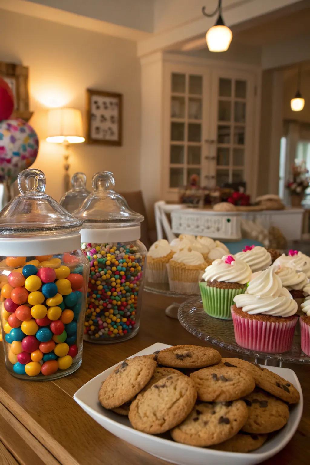 An enchanting amalgamation of self-made and store-bought confectionery.