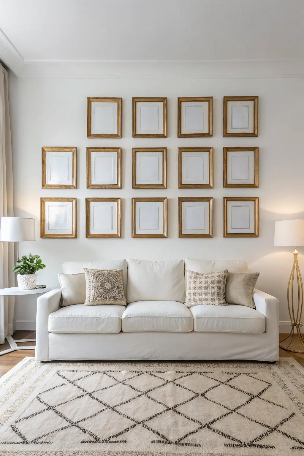 Symmetrical frame placement for a harmonized look.
