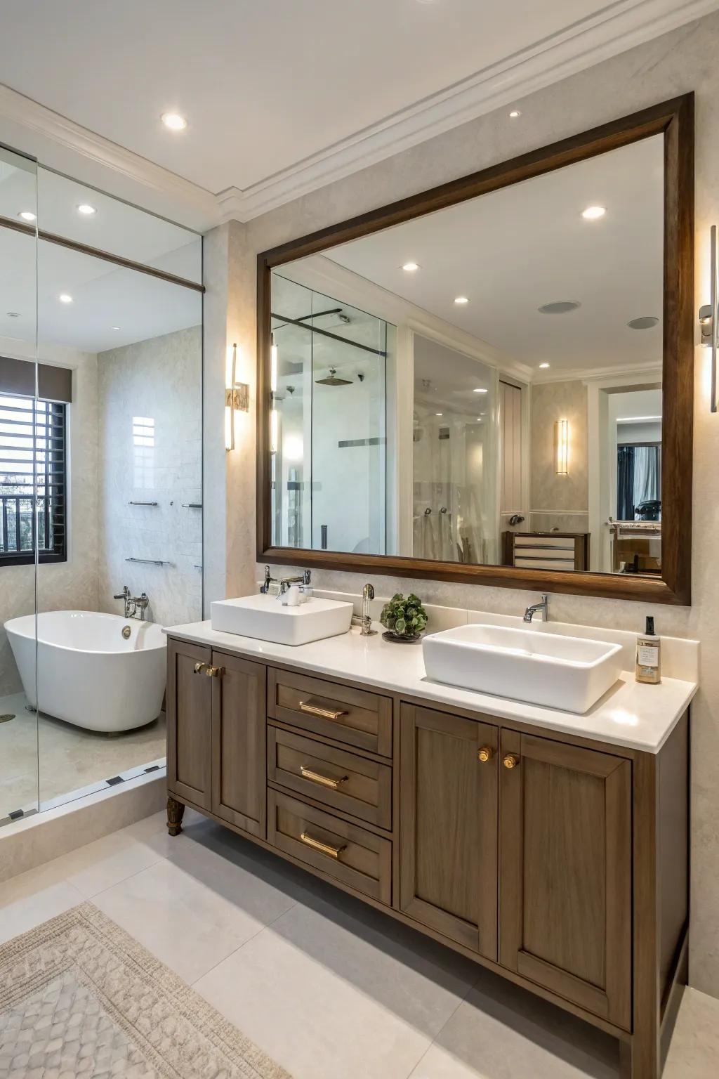 Double vanities enhance both utility and a touch of opulence.