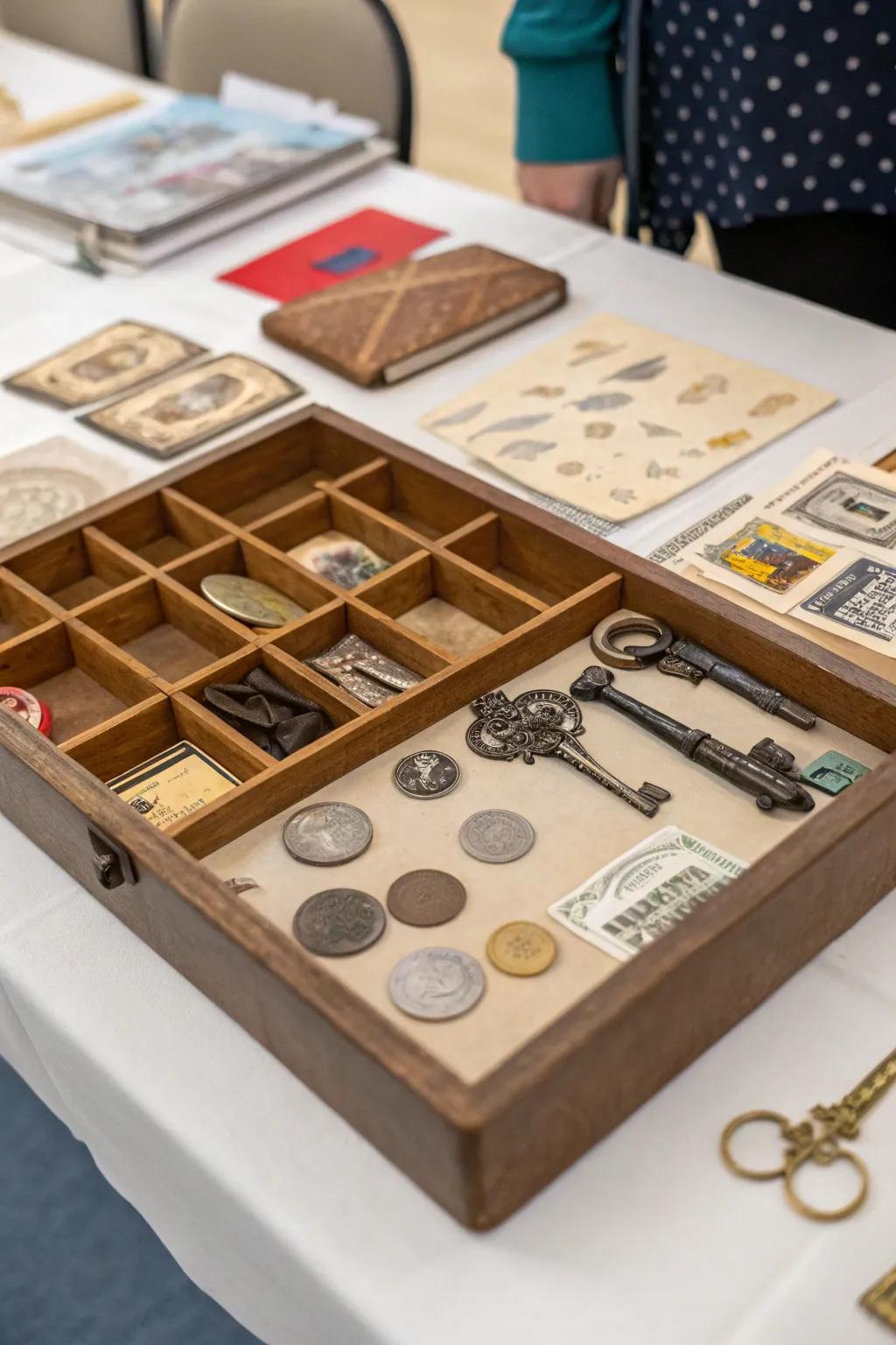 Compartmented organizers maintain small items arranged and easily accessible.