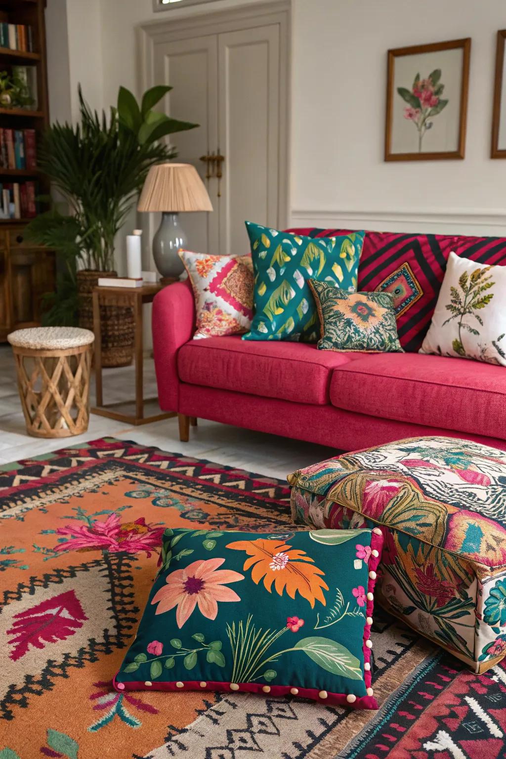 Infuse vibrancy with bold colors and tribal patterns.