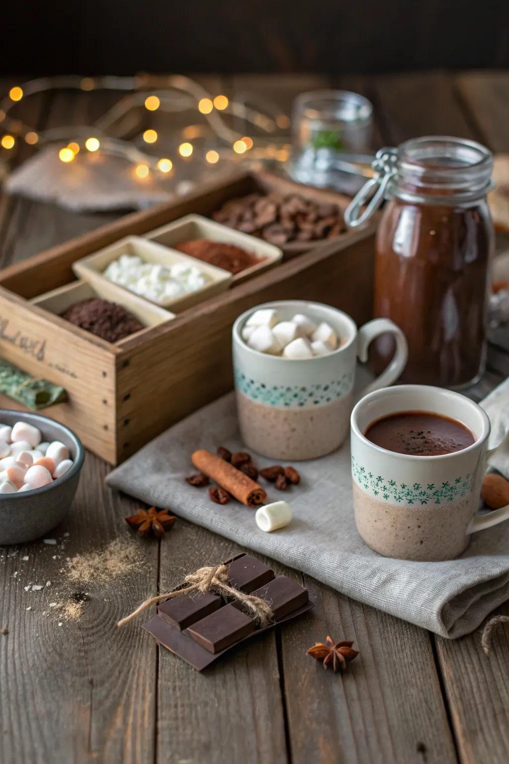Heat up wintry evenings with a Do-It-Yourself warm chocolate package.