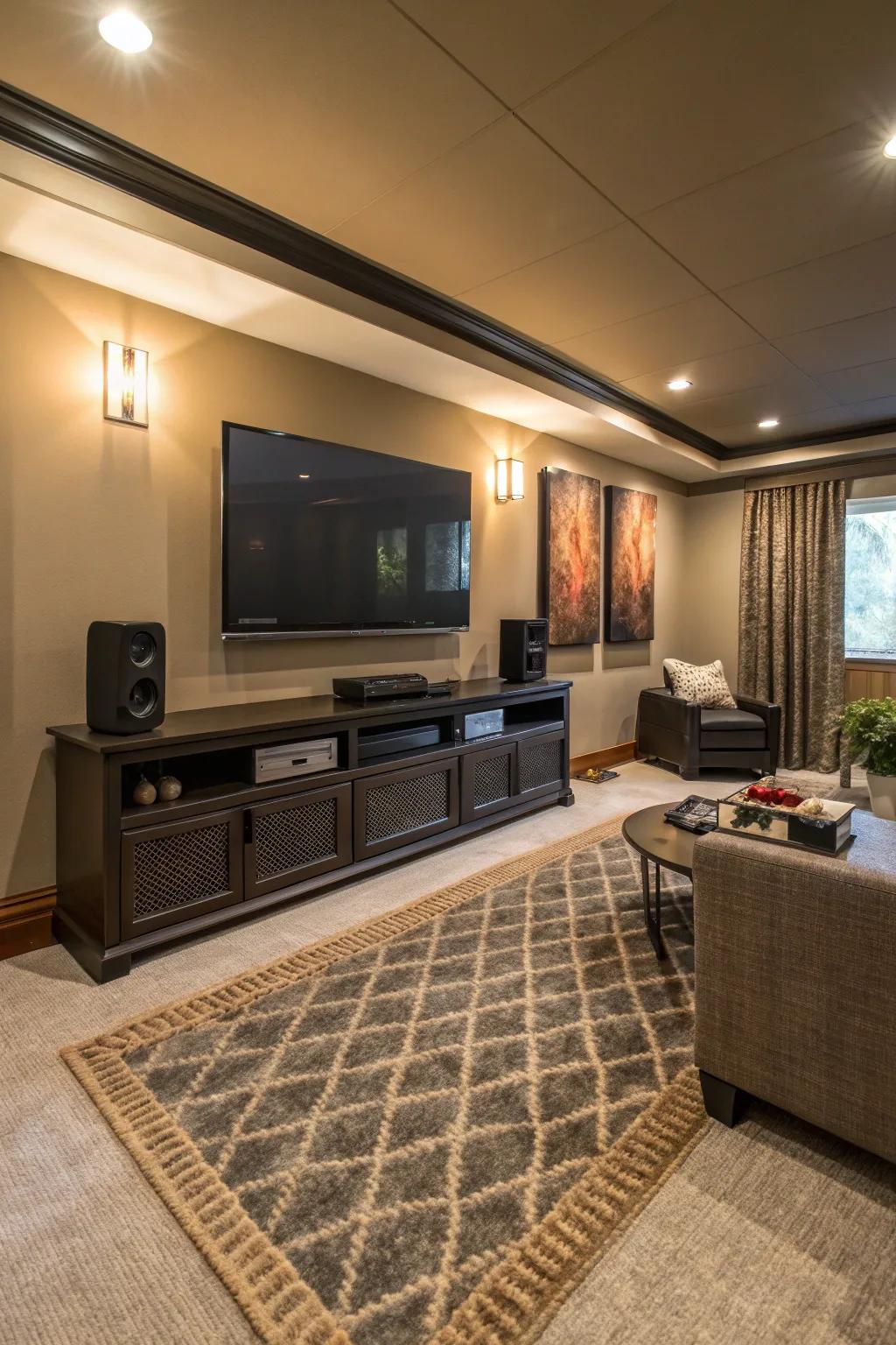 A media hub marrying practicality and aesthetic appeal.