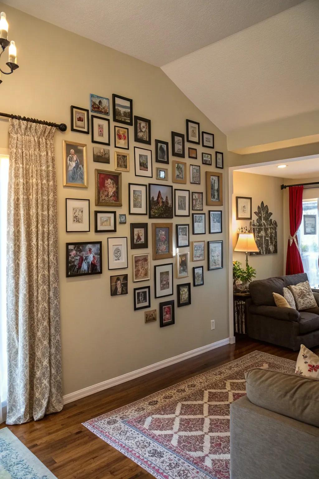 A heart-shaped photo collage radiates love.