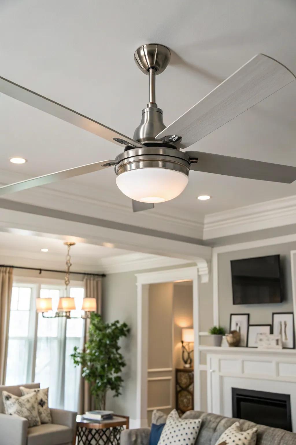 Create a tranquil ambiance with minimalist ceiling fans that deliver refreshing air in style.