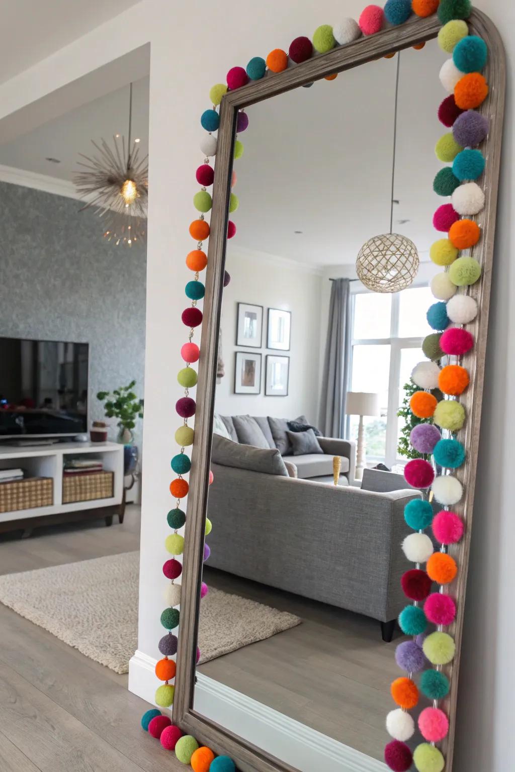 Modern decor is brought to life and vibrancy with colorful felt ball garlands.