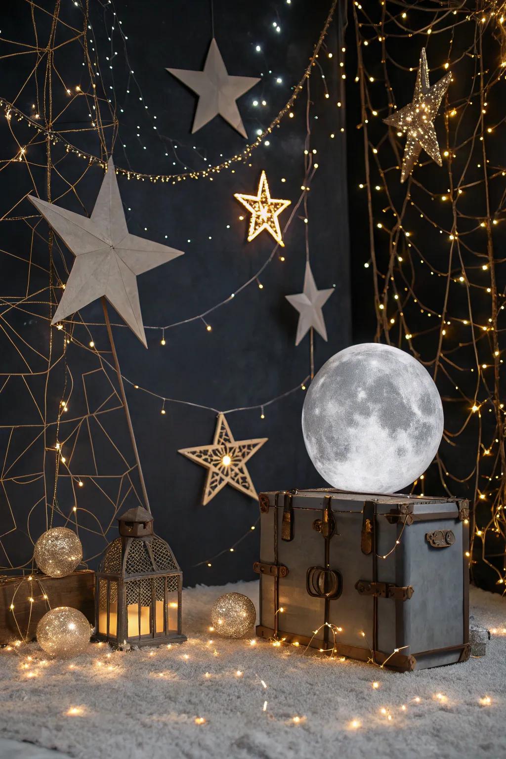 A star-themed visual suited for a dreamy first birthday party.